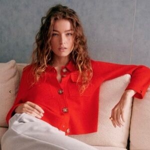 Sézane Betty Red Cardigan